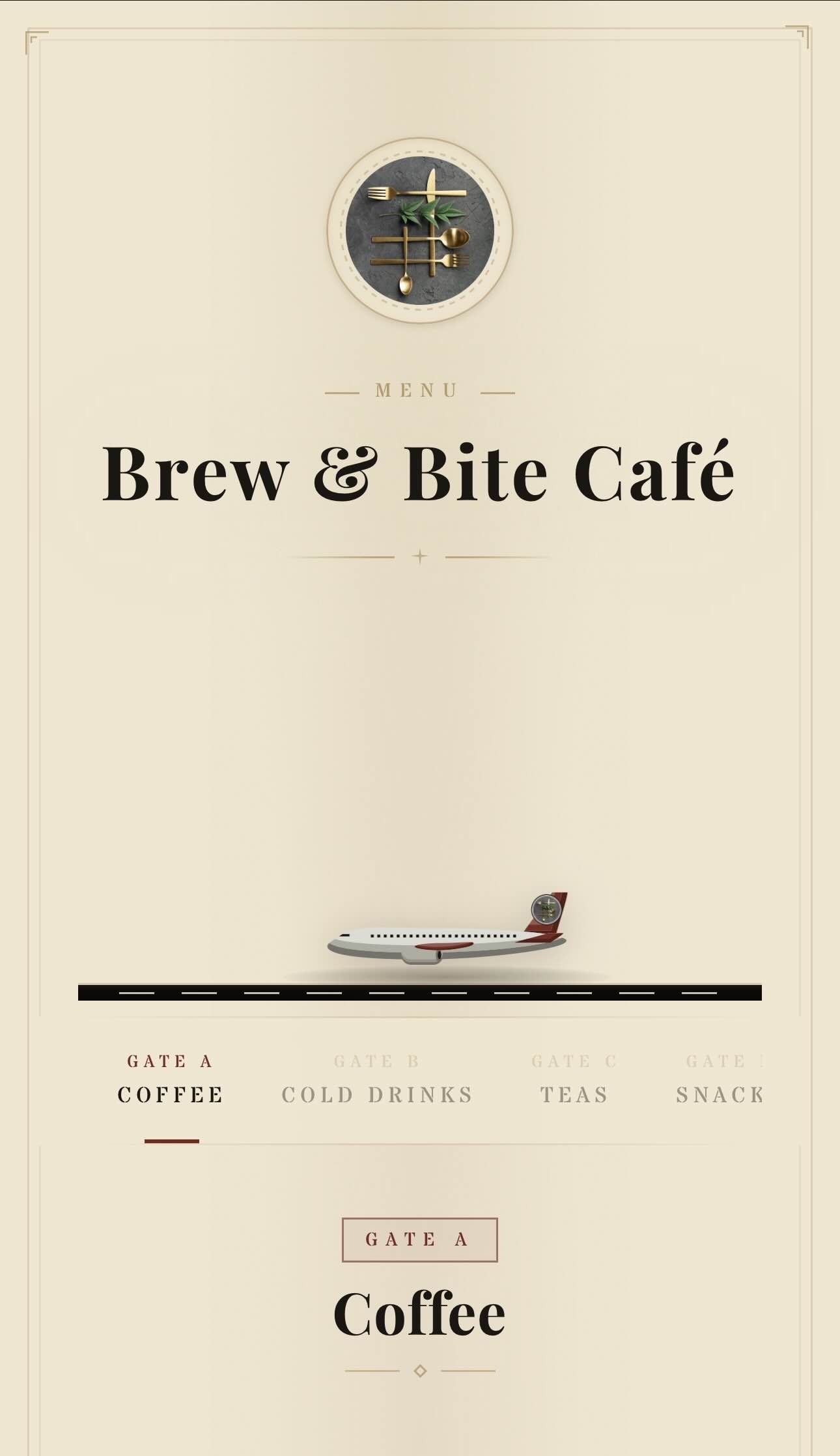 QR Menü Aviation QR menu design