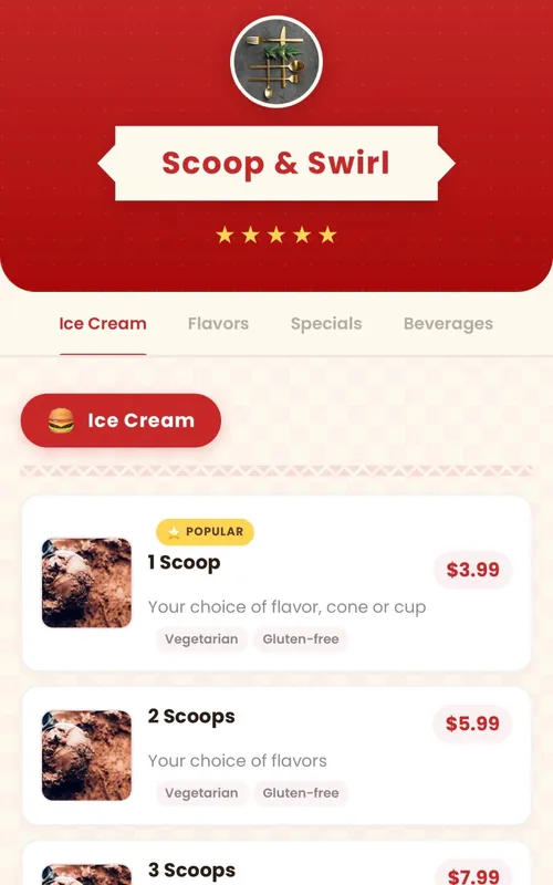 QR Menü Retro QR menu design