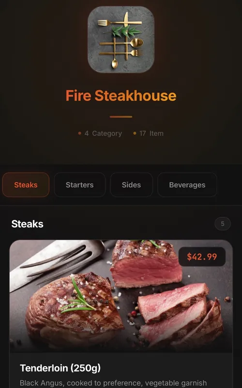 Classic QR menu design