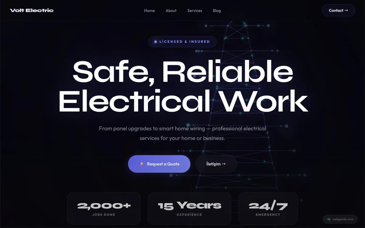 Electric template — Web Gerek