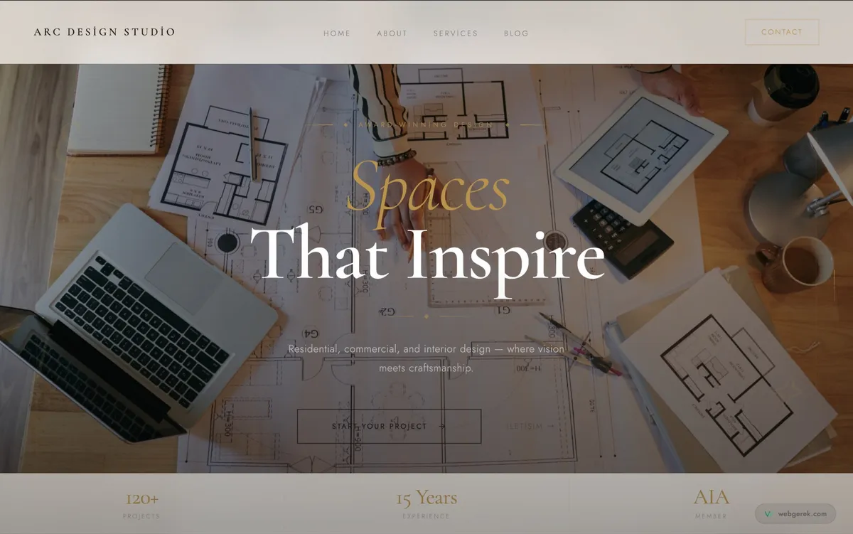 Yayınlanmış web sitesi örneği — Majestic şablonu